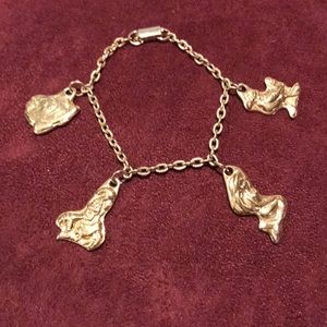 Disney Little Mermaid Goldtone Charm Bracelet